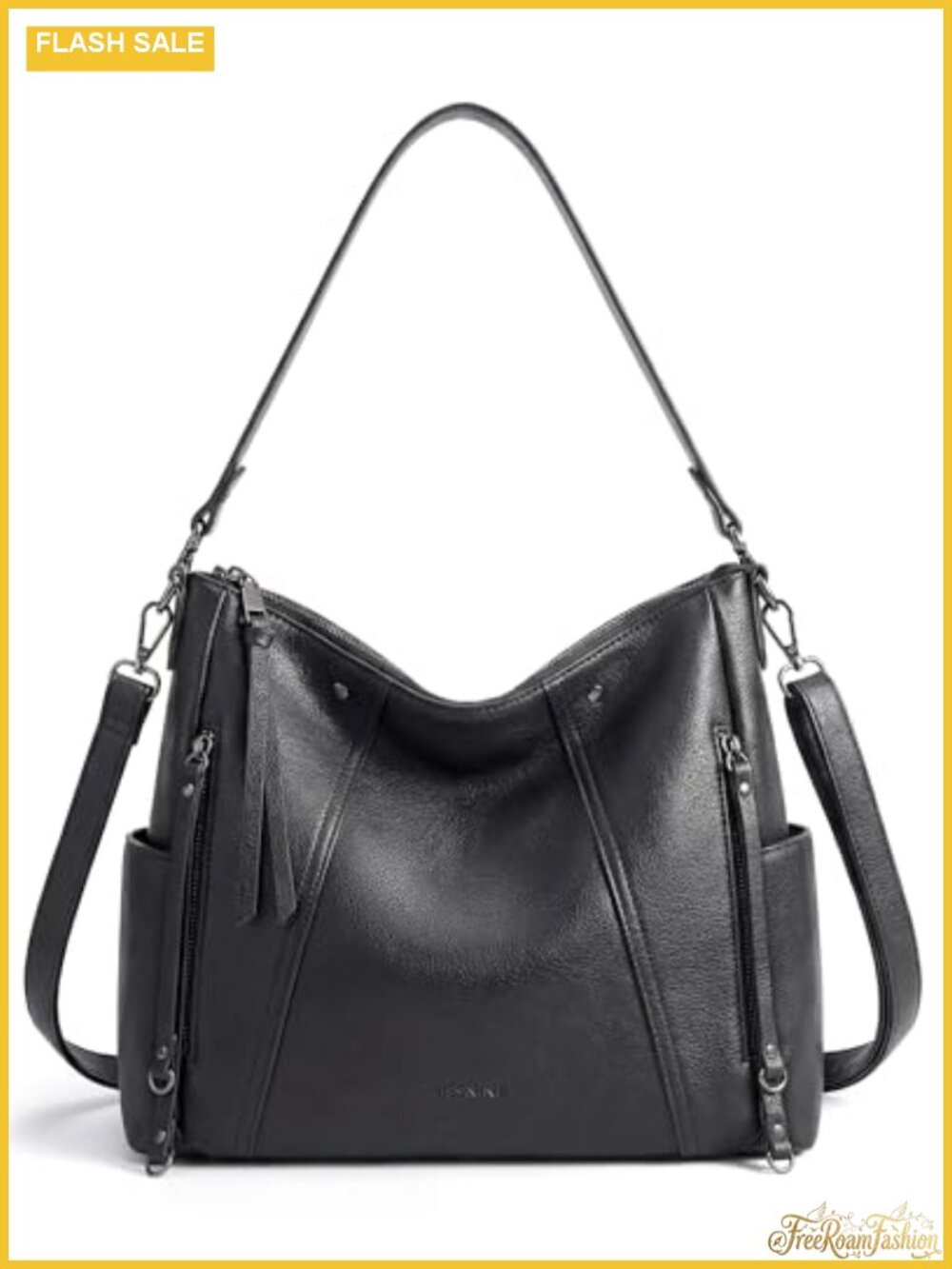 Faux Leather Hobo Bag Crossbody Purse with Multiple Pockets